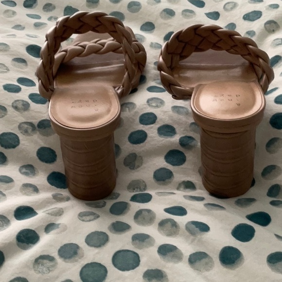 Braided  A New Day Double-Strap Heeled Slides in Taupe - Picture 2 of 3